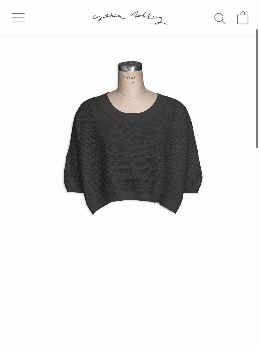 Cynthia Ashby  Kim Cropped Knit Sweater o/s